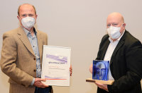 GPreisträger Prof. Dr. Norbert Stefan und Prof. Dr. Dr. h.c. Diethelm Tschöpe, Direktor des Diabeteszentrums am HDZ NRW, Bad Oeynhausen (Foto: Marcel Mompour).